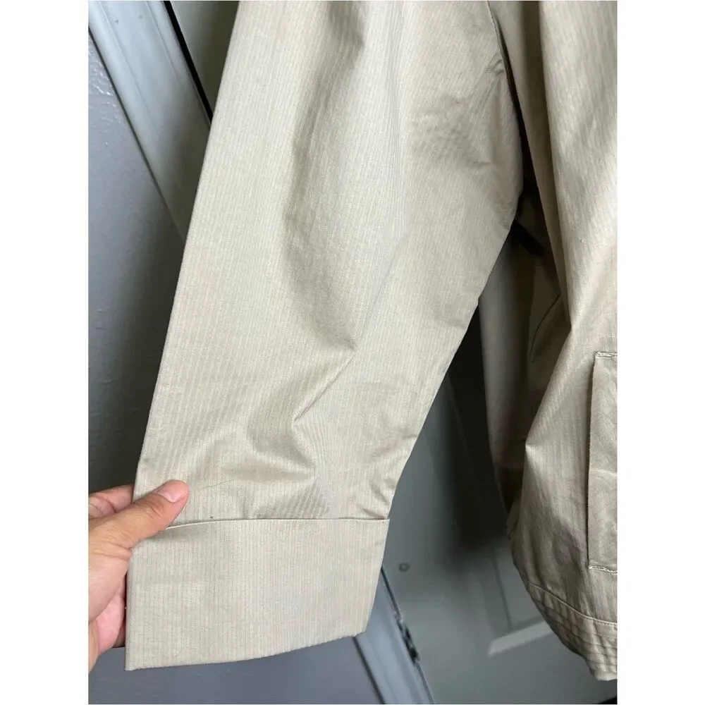 New Coldwater Creek Classic Beige Short Trench Style Women Jacket S XL Timeless